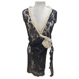 Autre Marque Nur für den Fall Spitzenkleid Schwarz Beige