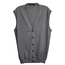 Ermenegildo Zegna-Ermenegildo Zegna Button Front Vest in Gray Wool-Grey