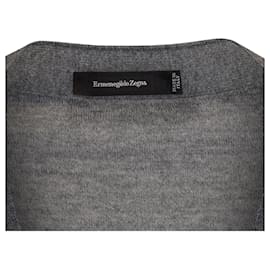 Ermenegildo Zegna-Ermenegildo Zegna Button Front Vest in Gray Wool-Grey