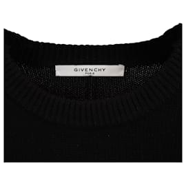 Givenchy-Givenchy Intarsia Knit Logo Sweater in Black Wool-Black