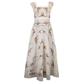 Zimmermann-Zimmermann Allia Lace-trimmed Embroidered Maxi Dress in White Cotton-White