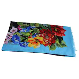 Dolce & Gabbana-Dolce & Gabbana Floral Scarf in Multicolor Silk-Other