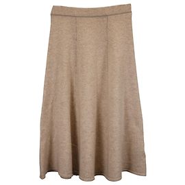 LoveShackFancy A-Line Skirt in Beige Wool Other