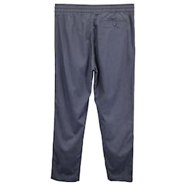 Autre Marque-Mr P. Tapered Twill Drawstring Trousers in Navy Blue Lyocell-Blue,Navy blue