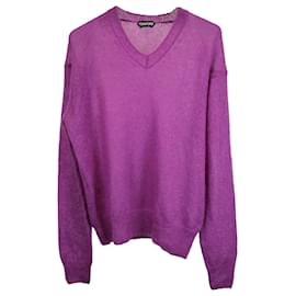 Tom Ford-Tom Ford V-Neck Sweater in Purple Wool-Purple