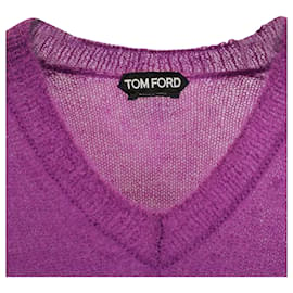 Tom Ford-Tom Ford V-Neck Sweater in Purple Wool-Purple