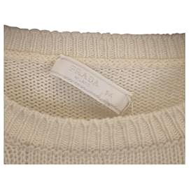 Prada-Prada Knit Sweater in White Wool-White,Cream