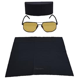 Prada-Prada 57mm Square Sunglasses In Black Metal-Black