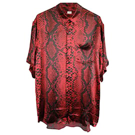 Vêtements Camicia Vetements Satin Python in Viscosa Rossa Rosso Bordò