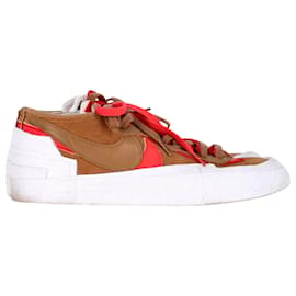 Autre Marque-Nike x Sacai Blazer Low Sneakers in Brown Leather-Brown