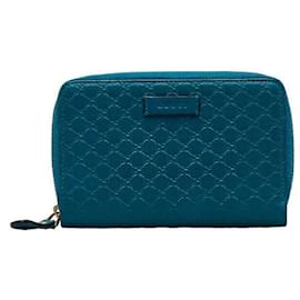 Gucci-Gucci Guccissima Carteira Bifold de Couro Carteira Curta de Couro 449423 em boa condição-Outro