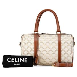 Céline-Celine Triomphe Canvas Mini Boston Bag Canvas Handbag in Good condition-Other