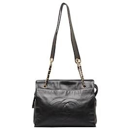 Chanel-Chanel CC Leather Chain Tote Bag Leather Tote Bag in Good condition-Other