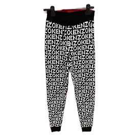 Kenzo Hose mit Monogramm Print Schwarz Weiß Schwarz Weiß