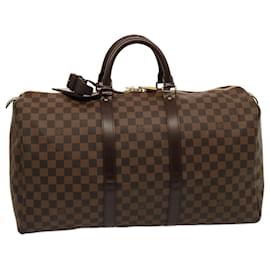 Louis Vuitton-LOUIS VUITTON Damier Ebene Keepall 50 Boston Bag N41427 LV Auth 75392A-Other