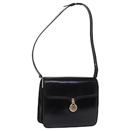 Gucci-GUCCI Shoulder Bag Leather Black Auth ep4218-Black