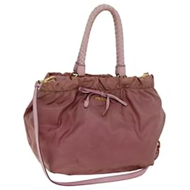 Prada-Prada Hand Bag Nylon 2way Pink Auth 75584-Pink