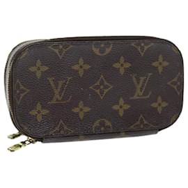 Louis Vuitton-LOUIS VUITTON Monogram Trousse Brush PM Cosmetic Pouch M47510 LV Auth 73460-Monogram