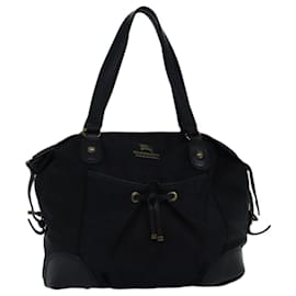 Burberry-BURBERRY Blue Label Tote Bag Nylon Black Auth bs14565-Black