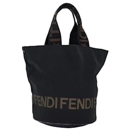 Fendi-FENDI Hand Bag Nylon Black Auth bs14392-Black
