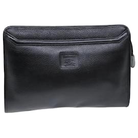 Autre Marque-Burberrys Clutch Bag Leather Black Auth bs14647-Black
