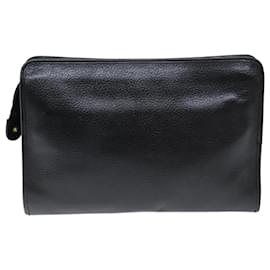 Autre Marque-Burberrys Clutch Bag Leder Schwarz Auth bs14647-Schwarz