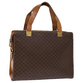 Céline-CELINE Macadam Canvas Hand Bag PVC Brown Auth 74620-Brown