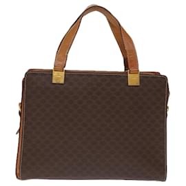 Céline-CELINE Macadam Canvas Hand Bag PVC Brown Auth 74620-Brown