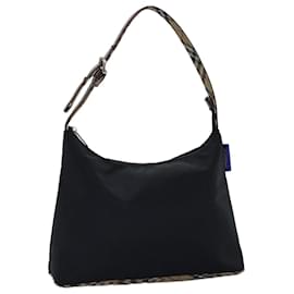 Autre Marque-Burberrys Nova Check Blue Label Shoulder Bag Nylon Black Beige Auth bs14387-Black,Beige