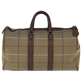 Autre Marque-Burberrys Nova Check Boston Bag Lona Beige Auth bs14513-Beige