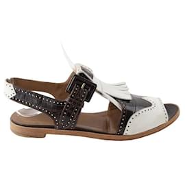 Hermès-Leather sandals-Brown