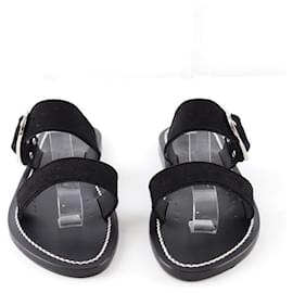 Autre Marque-Leather sandals-Black