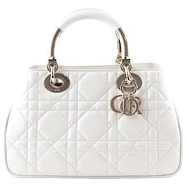 Dior-Leather Handbag-Cream