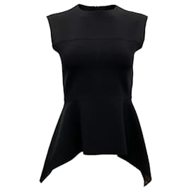 Autre Marque-Louis Vuitton Black Sleeveless Peplum Top with Monogram Detail-Black