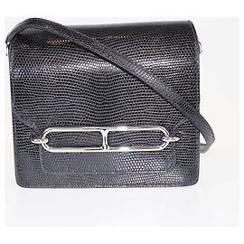 Hermès Bolsa Mini Roulis Hermes Preta Niluticus Lizard Preto
