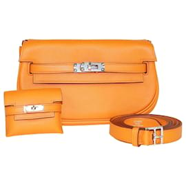 Hermès-Hermes Orange Minium Swift Moove Kelly Shoulder Bag-Orange