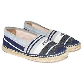 Fendi Multicolor Striped Espadrilles Flats Multiple colors