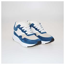 Alexander Mcqueen-Alexander Mcqueen Blue/White Runner Sneakers-Blue