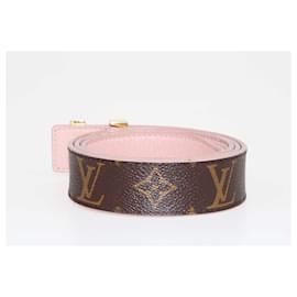 Louis Vuitton-Louis Vuitton Pink Monogram Initiales Reversible Belt-Pink