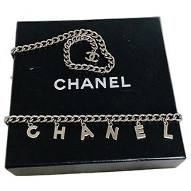 Cadena de cinturón y pulsera con logo CC de CHANEL Hardware de plata
