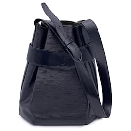 Louis Vuitton-Bolso de hombro Sac d'Epaule de cuero Epi negro vintage-Negro