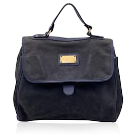 Autre Marque-Sorelle Fontana Bolsa vintage de camurça azul-Azul