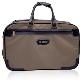 Autre Marque-Reisetasche aus Canvas in Beige und Braun im Vintage-Stil-Beige