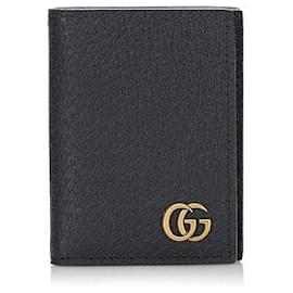 Gucci-Capa carteira dupla de couro Gucci GG Marmont para cartão 428737 Em uma boa condição-Outro