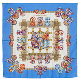 Hermès-HERMES CARRE 90 Les Rubans du Cheval Silk Scarf Canvas Scarf in Good condition-Other