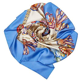Hermès-HERMES CARRE 90 Les Rubans du Cheval Silk Scarf Canvas Scarf in Good condition-Other