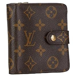 Louis Vuitton-Louis Vuitton Compact Zip Canvas Short Wallet M61667 in good condition-Other