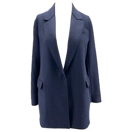 HARRIS WHARF LONDON  Coats T.it 42 Wool Navy blue