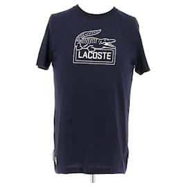 Lacoste-LACOSTE T-shirts T.International M Coton-Bleu Marine