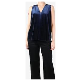 Autre Marque-Blue velvet sleeveless top - size UK 12-Blue